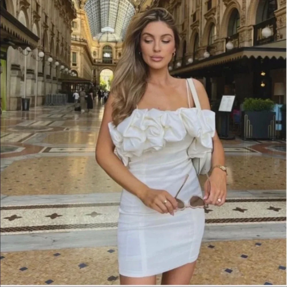 Zara Cream Ruffle Strap Dress - ✨ Bloggers Fav! - Picture 7 of 13